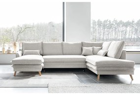 Bézs kinyitható sarokkanapé (jobb oldali-U alakú) Charming Charlie – Miuform