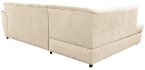SERPA balos L alakú kihúzható sarokkanapé tárolóval, bézs