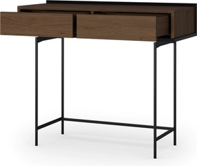 Zenar fésülködőasztal 100 cm fiókos - elegáns dió / fekete