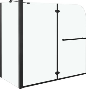 vidaXL fekete ESG zuhanykabin összecsukható ajtóval 120x68x130 cm