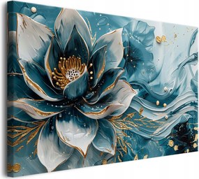 Vászonkép falra a szobába Kék virágok Vízi liliom 80x120