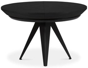 Kerek bővíthető étkezőasztal fekete asztallappal hosszabbító asztallappal ø 120 cm Magnus – Windsor &amp; Co Sofas