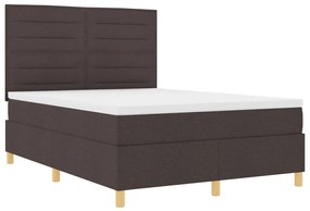 vidaXL Box Spring Ágy Matrac Sötétbarna 160x200 cm Szövet