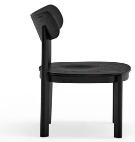 Fekete fotel kőrisfa dekorral Nara - Teulat