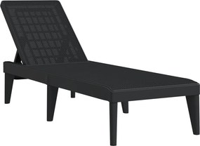 vidaXL antracitszürke PP napozóágy 186 x 60 x 29 cm