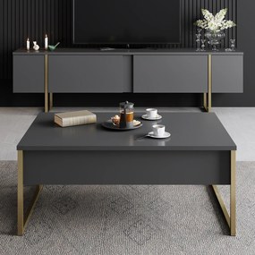 TV asztal/szekrény Luna (antracit + arany). 1073432