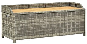 Szürke polyrattan kerti tárolópad 120 cm