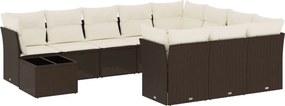 vidaXL 11 részes barna polyrattan kerti ülőgarnitúra párnákkal