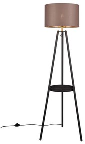 Fekete állólámpa polccal (magasság 152 cm) Colette – Trio