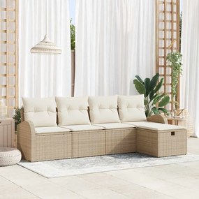 Kerti Kanapé Szett 5 pcs bézs és krémszínű 234 x 117 x 85 cm