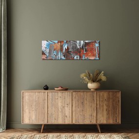Kép - felhőkarcolók (órával) (90x30 cm)