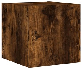 2 db füstös tölgy fali TV-szekrény LED-ekkel 30,5x35x30 cm