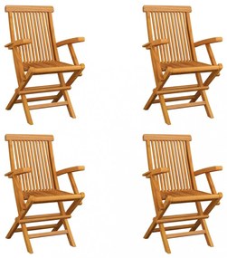 4 db összecsukható tömör tíkfa kerti szék