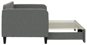 sötétszürke kihúzható szövet heverő 80 x 200 cm