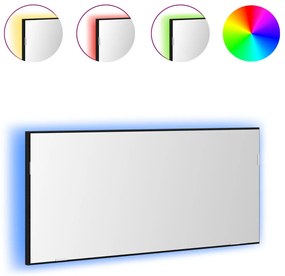 Fürdőszoba Tükörszekrény LED világítással Fekete Tölgy 80x37 cm