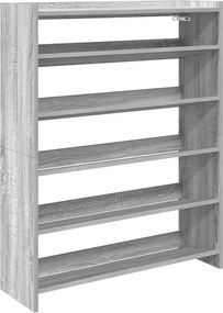 vidaXL szürke sonoma színű szerelt fa cipőtartó 80x25x100 cm