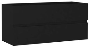 Fekete szerelt fa mosdószekrény 100 x 38,5 x 45 cm