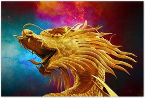 Poszterek 120x80 Arany kínai sárkány