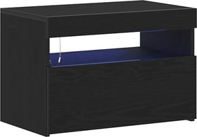 vidaXL Éjjeliszekrény Fekete tölgy 60 x 35 x 40 cm Faanyag