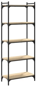 5 szintes sonoma tölgy szerelt fa könyvespolc 60 x 30 x 154 cm