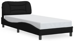 fekete szövet ágykeret LED-es matrac nélkül 80x200 cm 80x200 cm