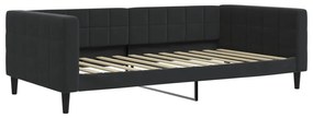 fekete kihúzható bársonyheverő 100 x 200 cm