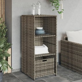 szürke polyrattan kerti tárolószekrény 50 x 55 x 115 cm