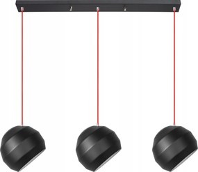 Mennyezeti lámpa Hármas Stílus Fekete Fém