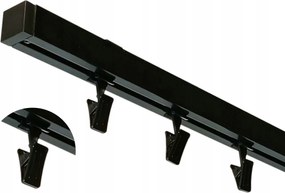 Mennyezeti Függönykarnis M-es Típusú Szimpla Sín alumínium Fekete 350 cm