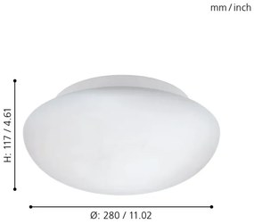 Eglo 81636 - Mennyezeti lámpa ELLA 1xE27/60W/230V