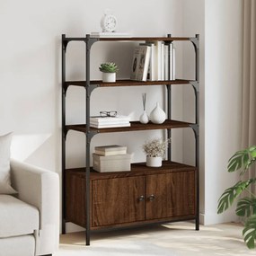 3 szintes barna tölgy szerelt fa könyvespolc 70 x 30 x 109,5 cm