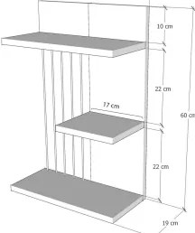 Fali polc KINIK 60x40 cm antracit
