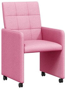Kerekes Étkező Székek 2 pcs Rózsaszín 58 x 65 x 94 cm szövet