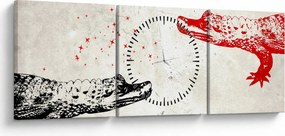 Kép - krokodilok (órával) (90x30 cm)