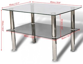 2 szintes üveg dohányzóasztal