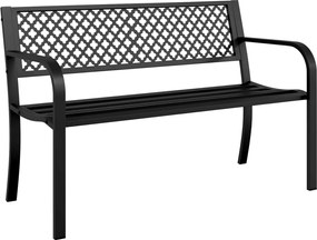 vidaXL fekete acél kerti pad 119 cm