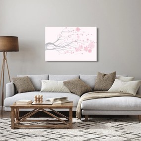 Kép - rózsaszín virágok (90x60 cm)