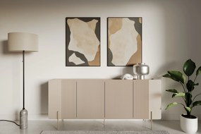 Malmi komód 200 cm - kasmír / arany lábak