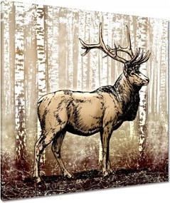 Vászonkép 90x90 Szarvas a nyírfaerdőben