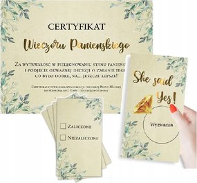 Tanúsítvány Lánybúcsú Játékok Boho Arany