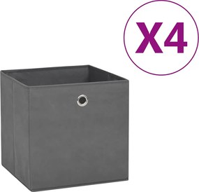 vidaXL 4 db szürke nem szőtt szövet tárolódoboz 28 x 28 x 28 cm