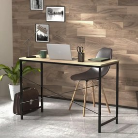 Íróasztal / számítógépasztal 100×40 cm, masszív fém vázzal, fekete–aranytölgy – Intenso Home