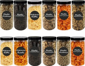 Ételtároló edények konyhai tésztatartó 1500ml 12db+ címkék