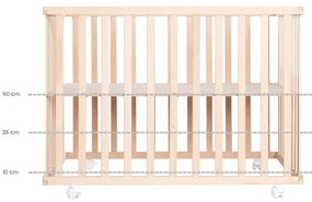 Natúr színű gurulós járóka 100x75 cm Jumbo Twins – Roba