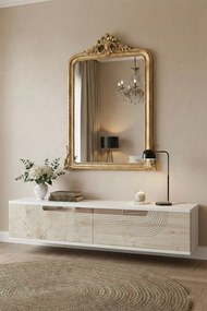 Meyra 120 - White, Travertine, Silver