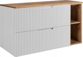 Fürdőszoba szekrény Mosdó Alá 100 fehér tölgy divatos Mdf Frontok