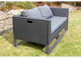 Diamond szürke mesterséges rattan kerti bútorszett - Bonami Essentials