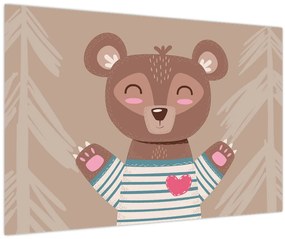 Kép - Mackó csíkos pólóban (90x60 cm)