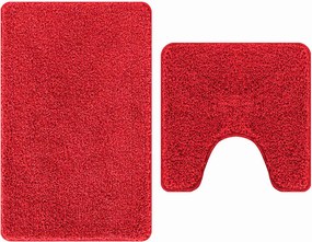 vidaXL Csúszásmentes fürdőszőnyeg készlet 2 pcs Piros PP