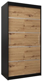Ruhásszekrény 100 cm Verika 1 100 (fekete + artisan tölgy). 1063677